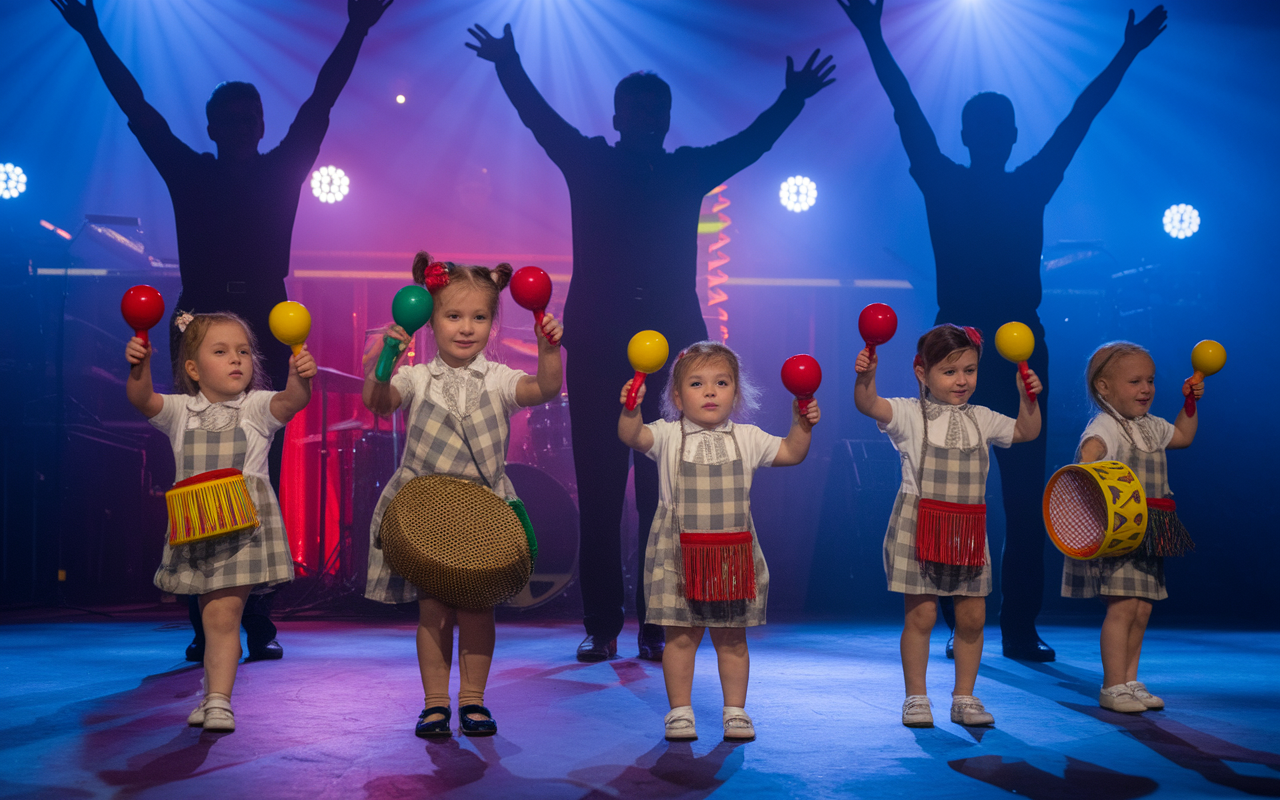 enfants et maracas fete de la musique en creche