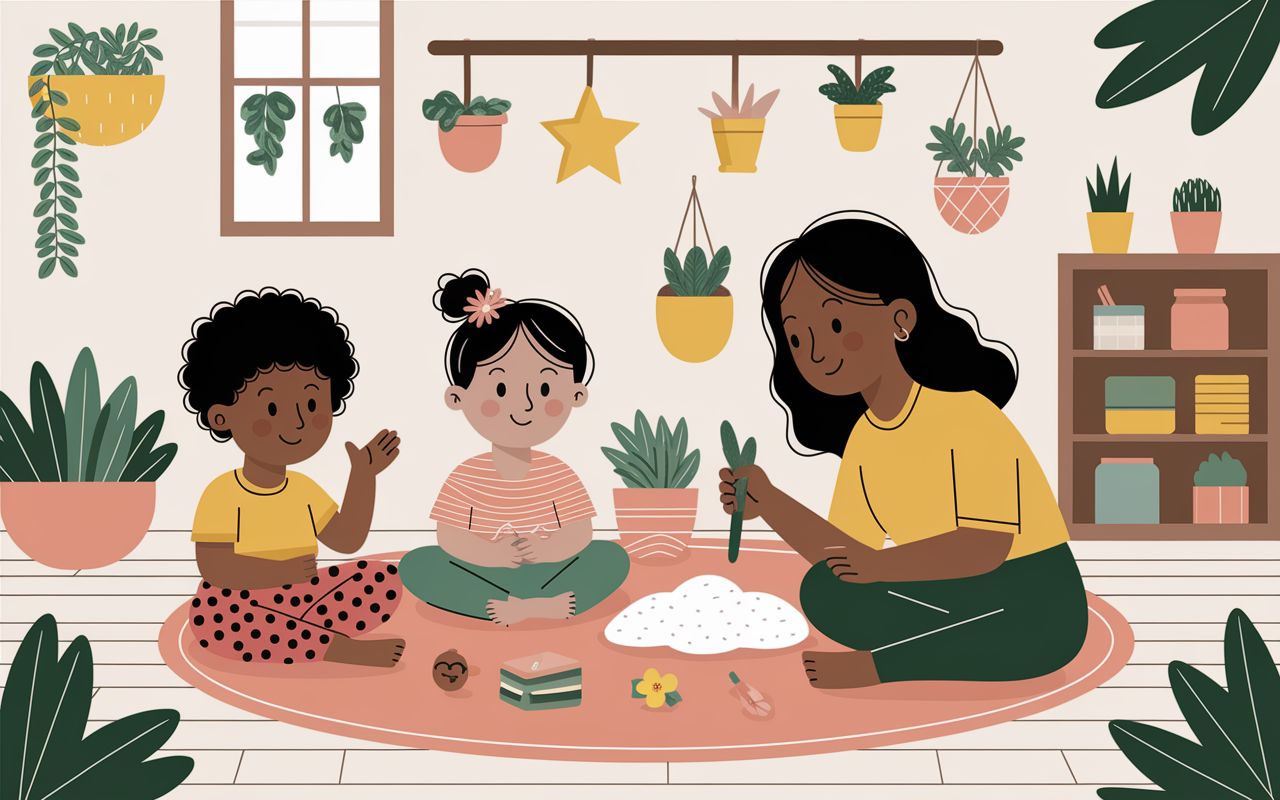 Atelier sensoriel de printemps en crèche