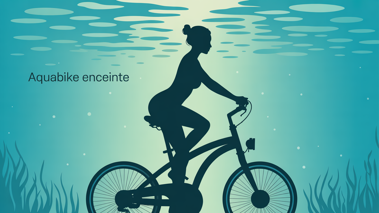 Aquabike enceinte silhouette piscine ambiance paisible