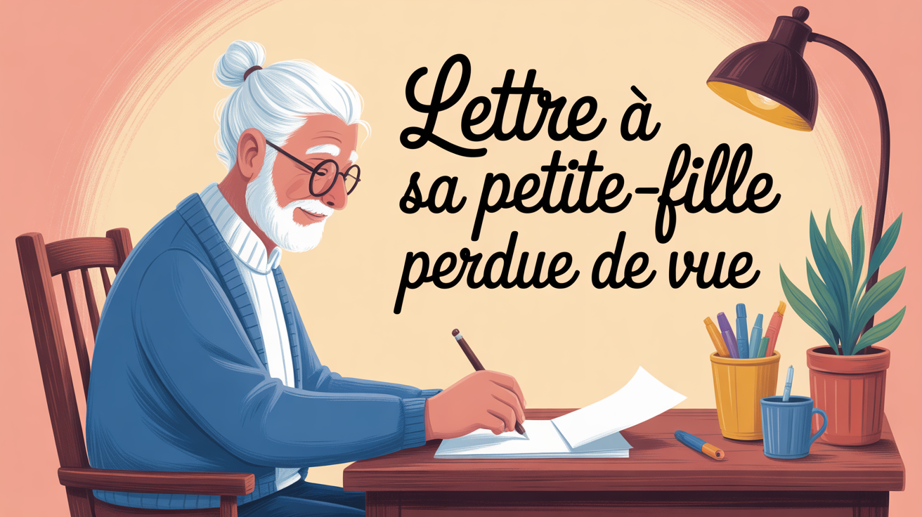 grand parent ecrit lettre petite fille lumiere chaleureuse