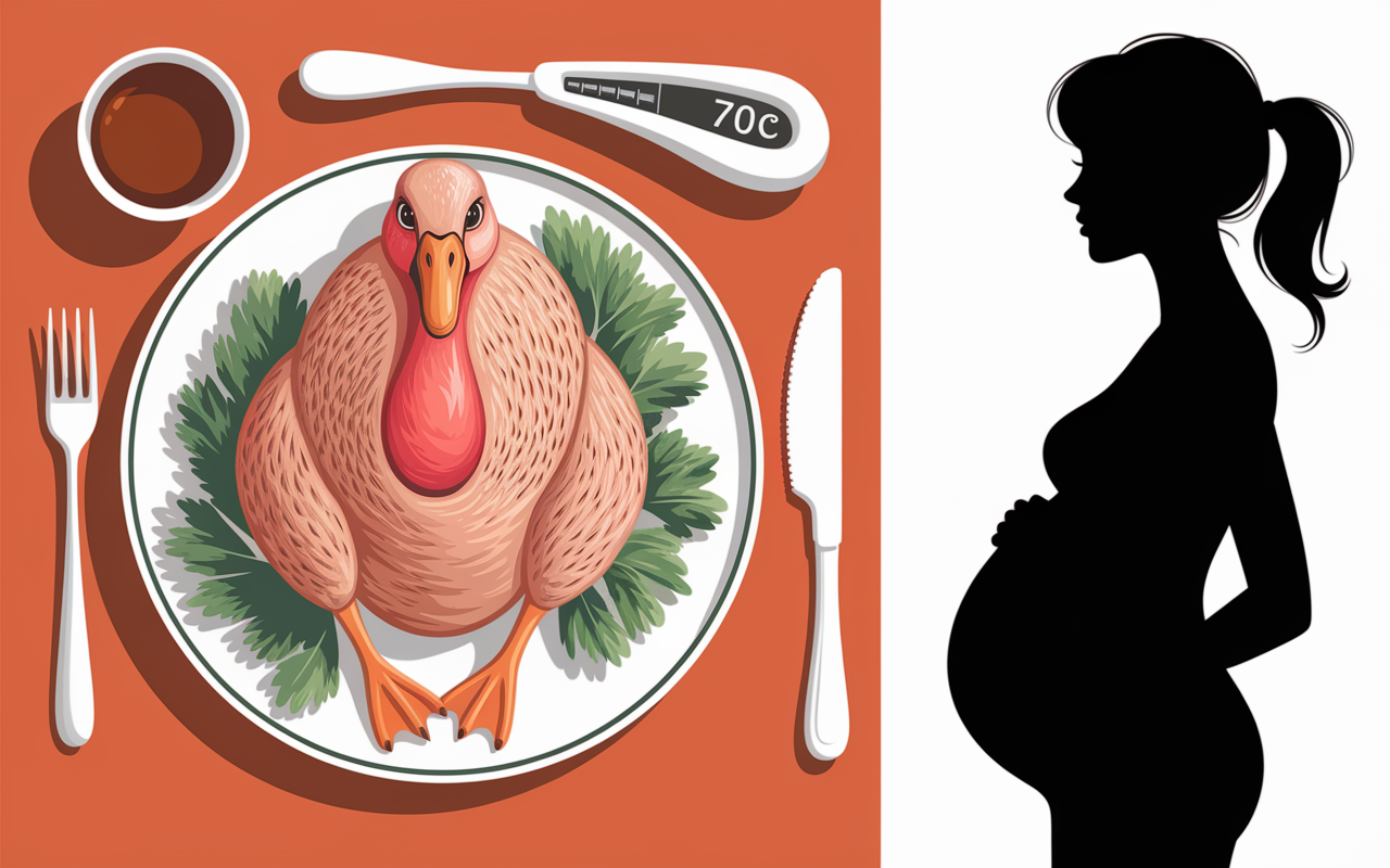 magret de canard enceinte sur assiette thermometre 70c femme enceinte