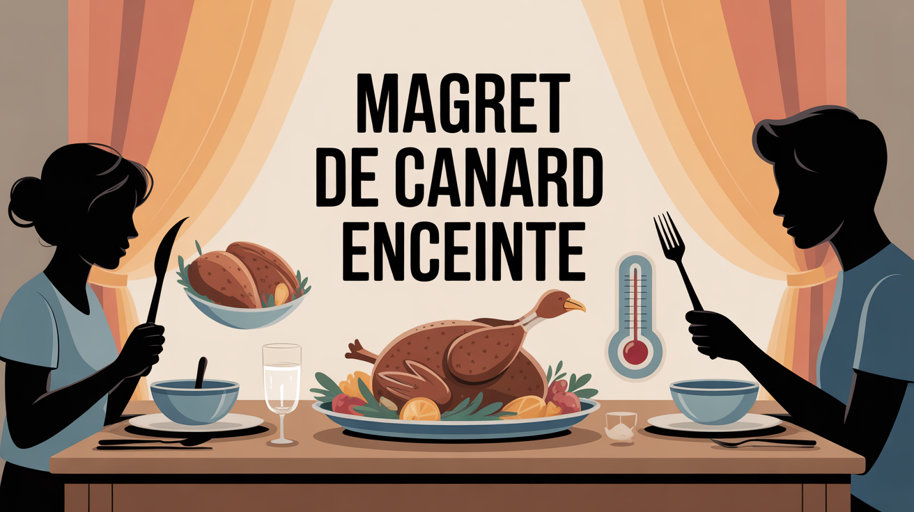 magret de canard enceinte assiette bien cuit thermometre ambiance chaleureuse