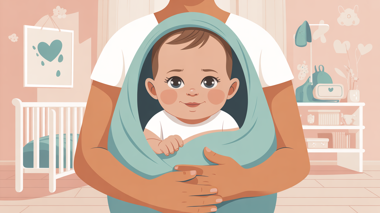 Illustration doux bébé pleurs inconsolables vaccin dans les bras parent