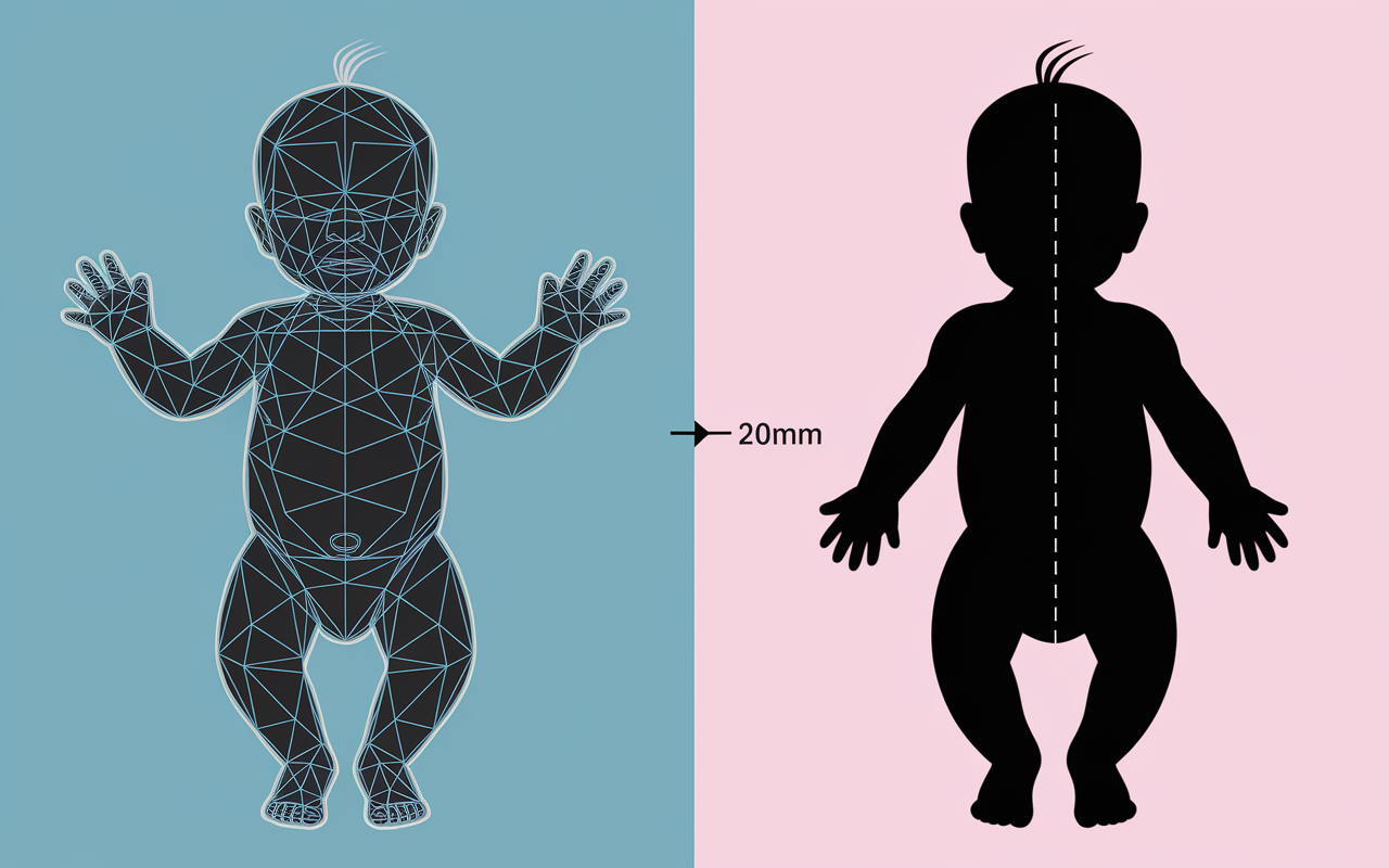 Comparatif avant après casque pour plagiocéphalie bébé