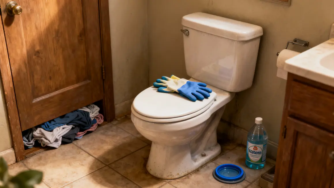 Nettoyage immédiat vers toilettes gants eau bouillante