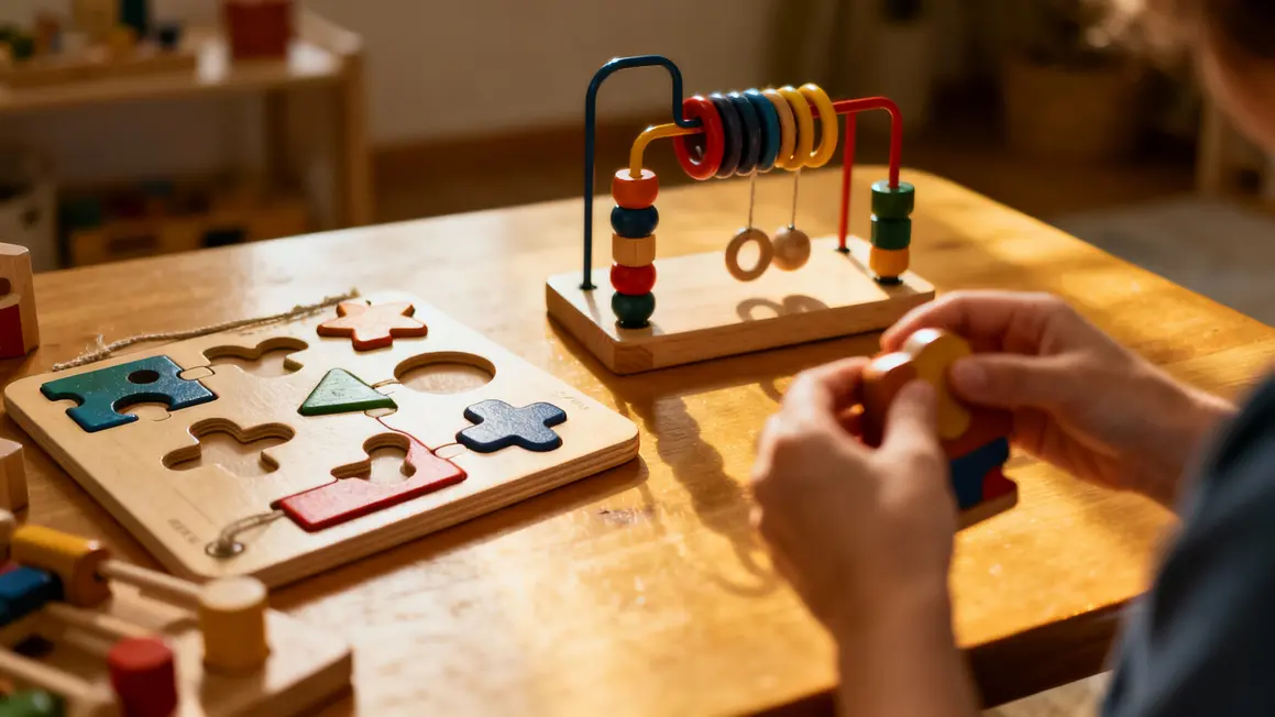 Jeux Montessori label sécurité EN71 CE sur table