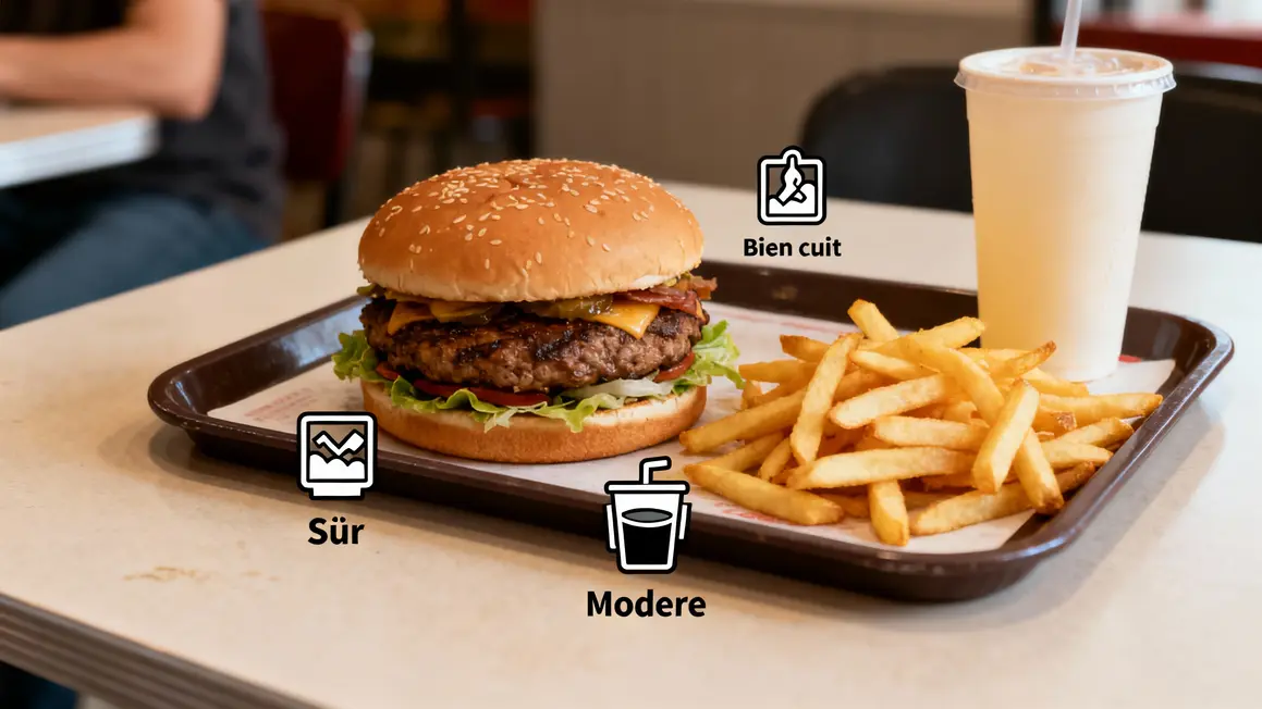 Burger bien cuit, frites et boisson adaptés grossesse chez McDo