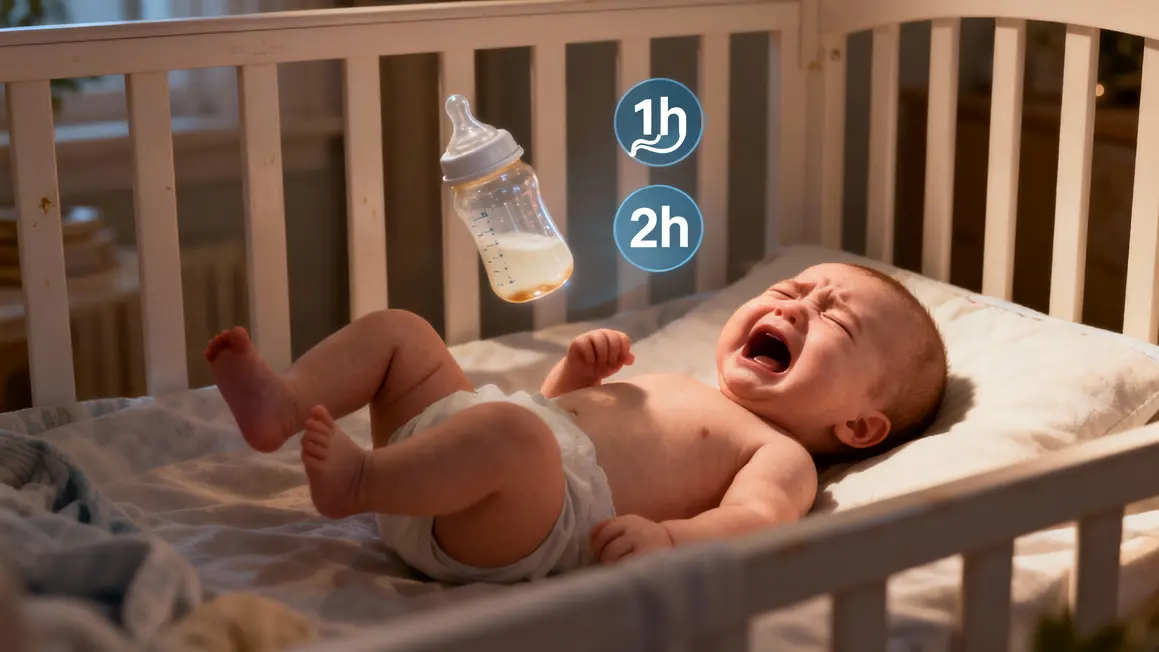 Bébé pleure la nuit après un biberon pour cause de digestion ou reflux