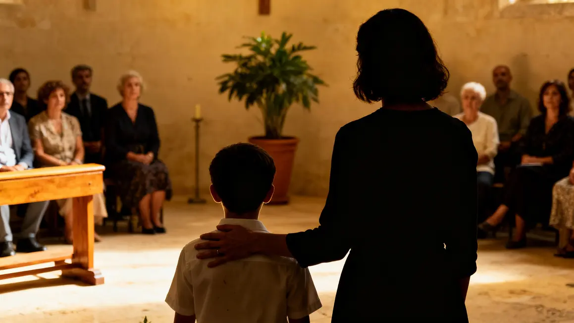 Marraine main epaule enfant ceremonie