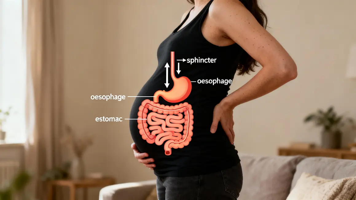 illustration médic femme enceinte reflux estomac oesophage