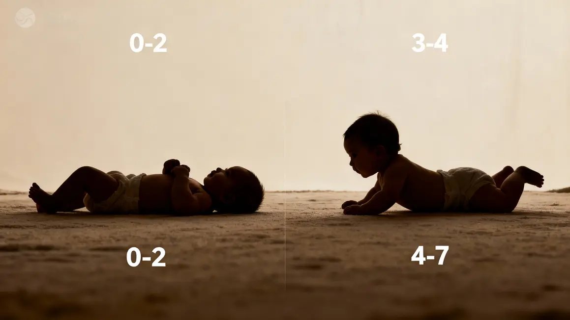 Tableau développement motricité bébé montré à surveiller