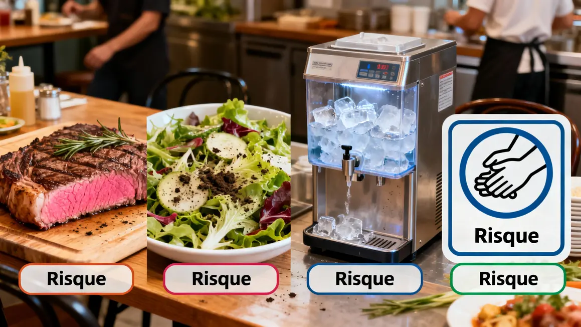 Tableau pictogrammes risques alimentaires chez McDo grossesse