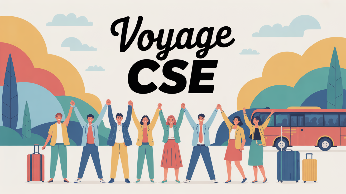 voyage cse groupe personnes celebrant