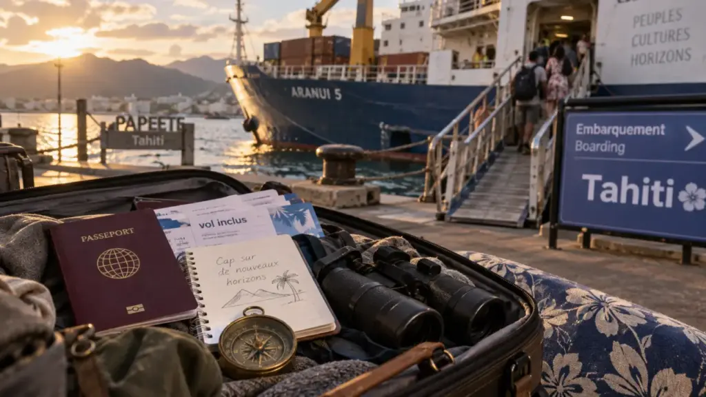 Croisière aranui vol inclus : valise et documents d’embarquement